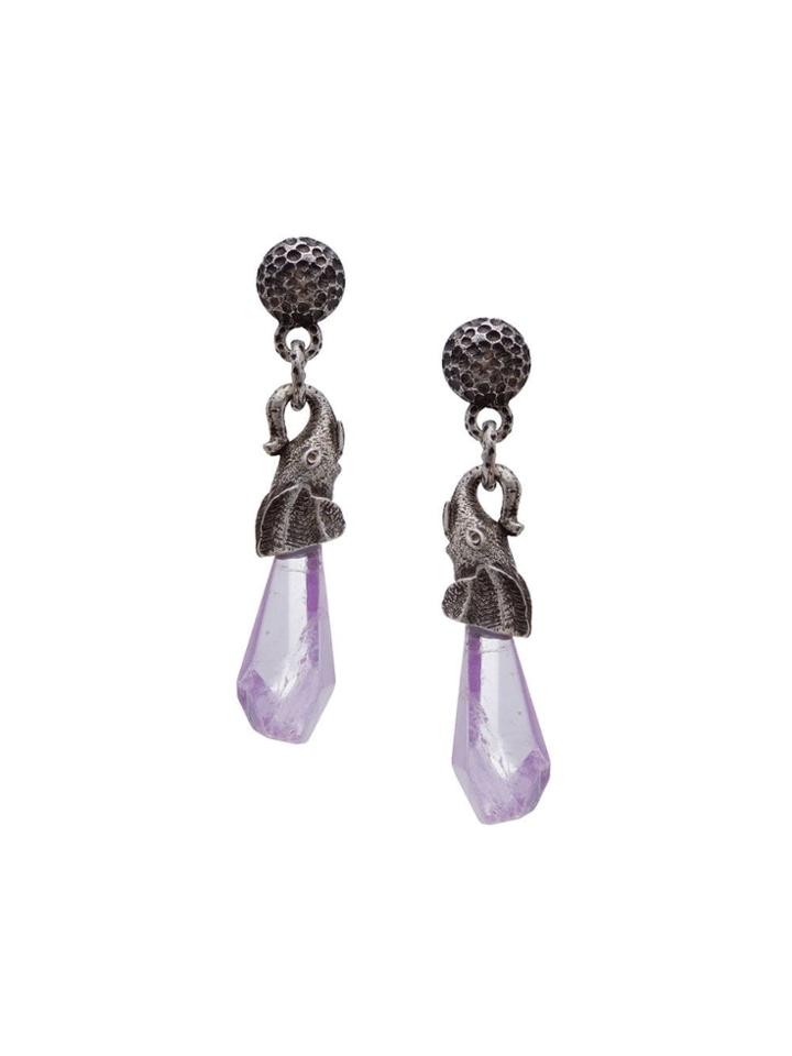 Prada Prada Talisman Elephant Earrings - Metallic