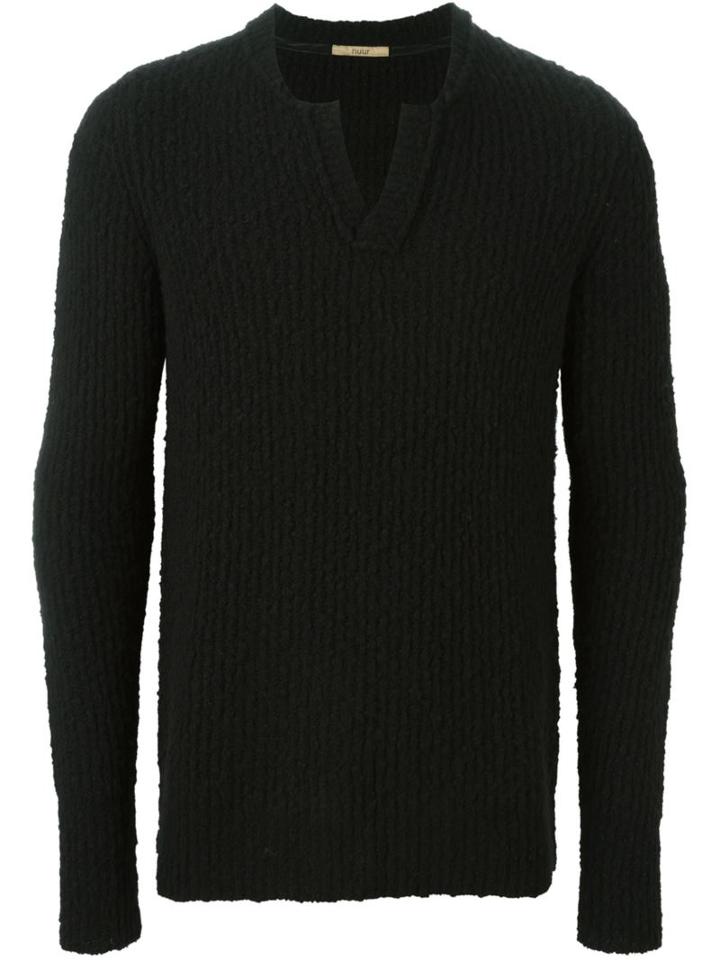Nuur V-neck Jumper, Men's, Size: 48, Black, Nylon/spandex/elastane/wool/polyacrylic