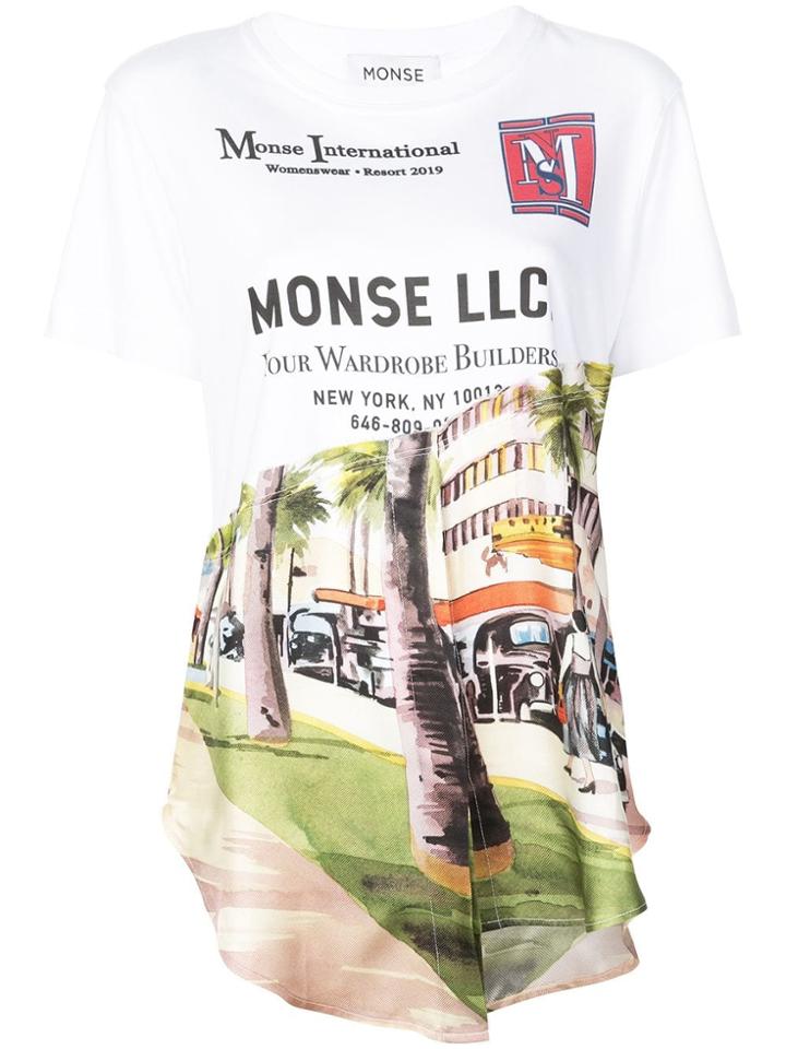 Monse Printed Asymmetric T-shirt - White