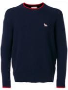 Maison Kitsuné - Round Neck Jumper - Men - Lambs Wool - S, Blue, Lambs Wool