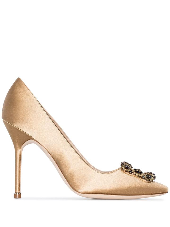 Manolo Blahnik Hangisi 105mm Pumps - Neutrals