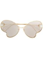 Christopher Kane Eyewear Embellished Sunglasses - Metallic
