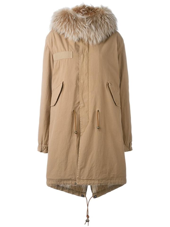 Mr & Mrs Italy Fur Collar Parka, Women's, Size: Medium, Brown, Cotton/lamb Skin/alpaca/racoon Fur