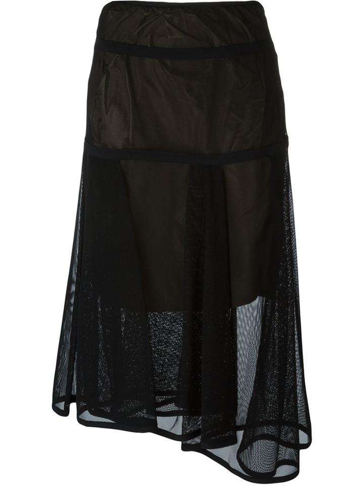 Kolor Asymmetric Skirt, Women's, Size: 2, Black, Cotton/nylon/polyester/polyurethane