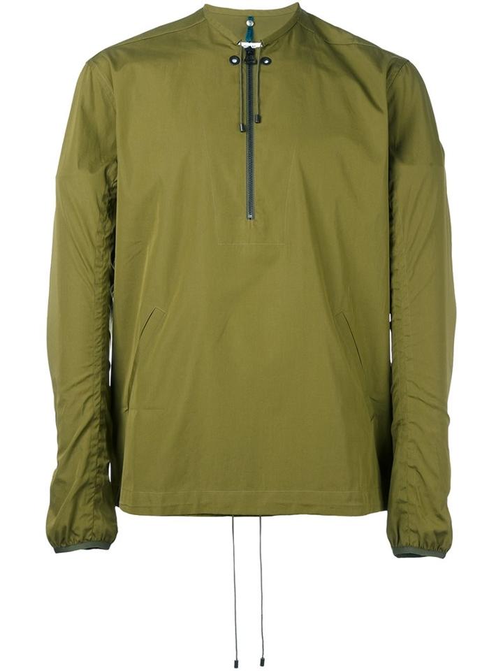 Oamc Half Zip Shirt, Men's, Size: Large, Green, Cotton