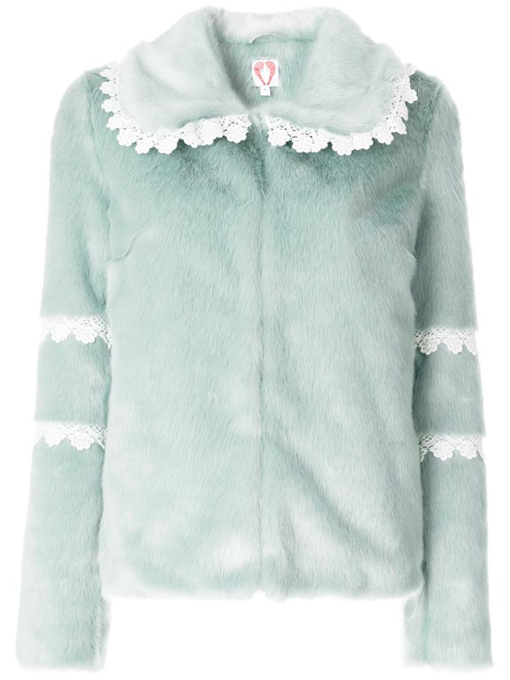 Shrimps Ezra Faux Fur Jacket - Green