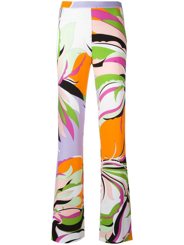 Emilio Pucci Printed Pants, Women's, Size: 42, Spandex/elastane/viscose