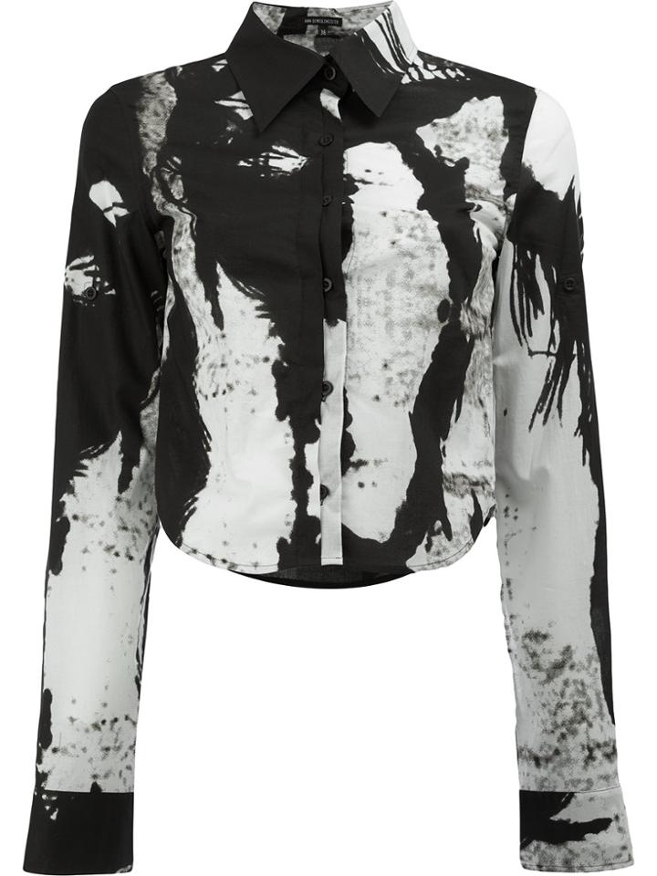 Ann Demeulemeester Web Print Blouse - Black