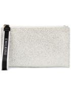 Emilio Pucci Top Zip Glittered Clutch - White