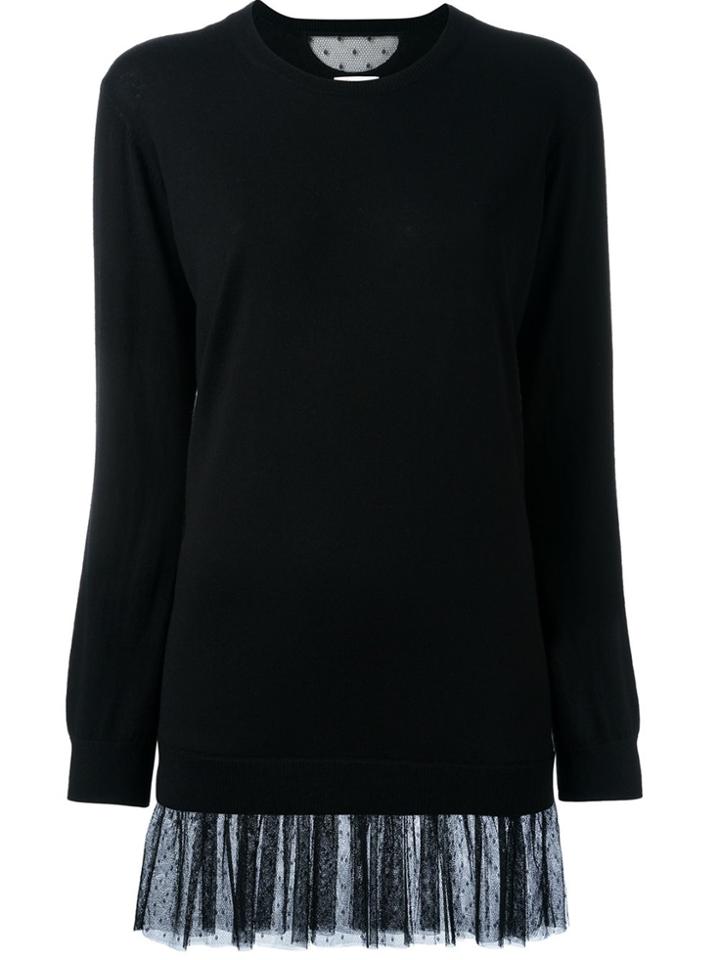 Red Valentino Tulle Bottom Sweater Dress - Black