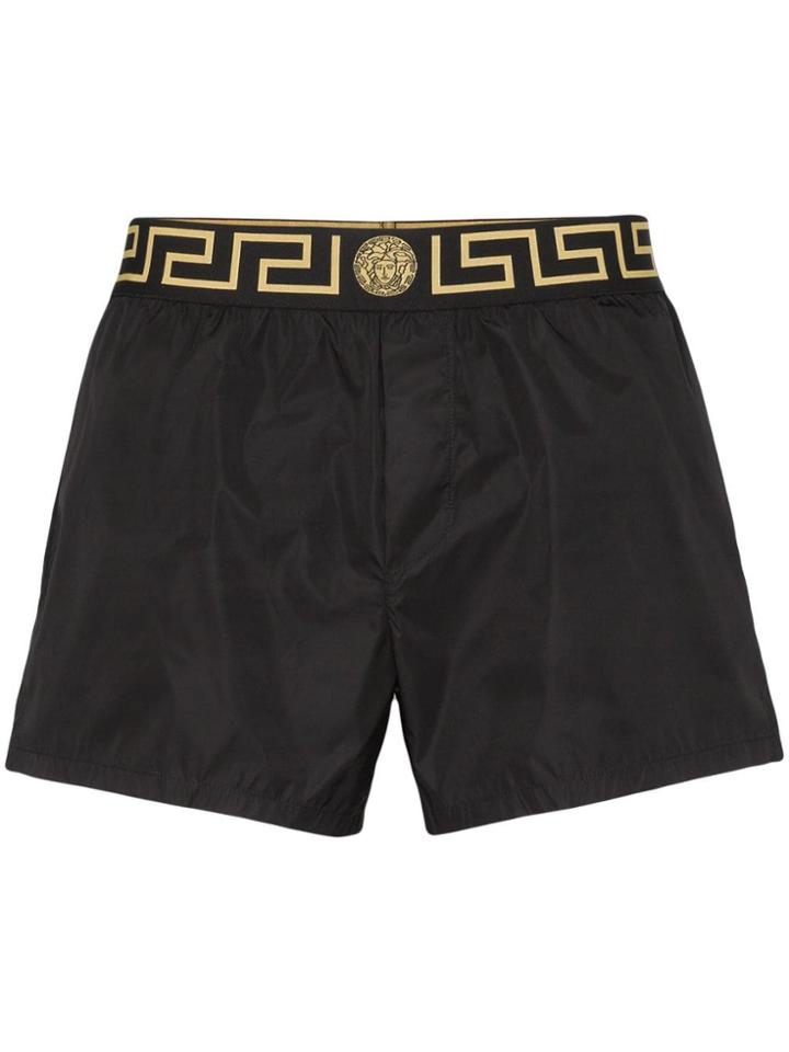 Versace Greca Border Swim Shorts - Black