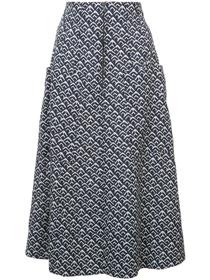 Apiece Apart Printed A-line Skirt - Blue