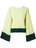 Etro - Flared Sleeve Blouse - Women - Silk - 38, Green, Silk