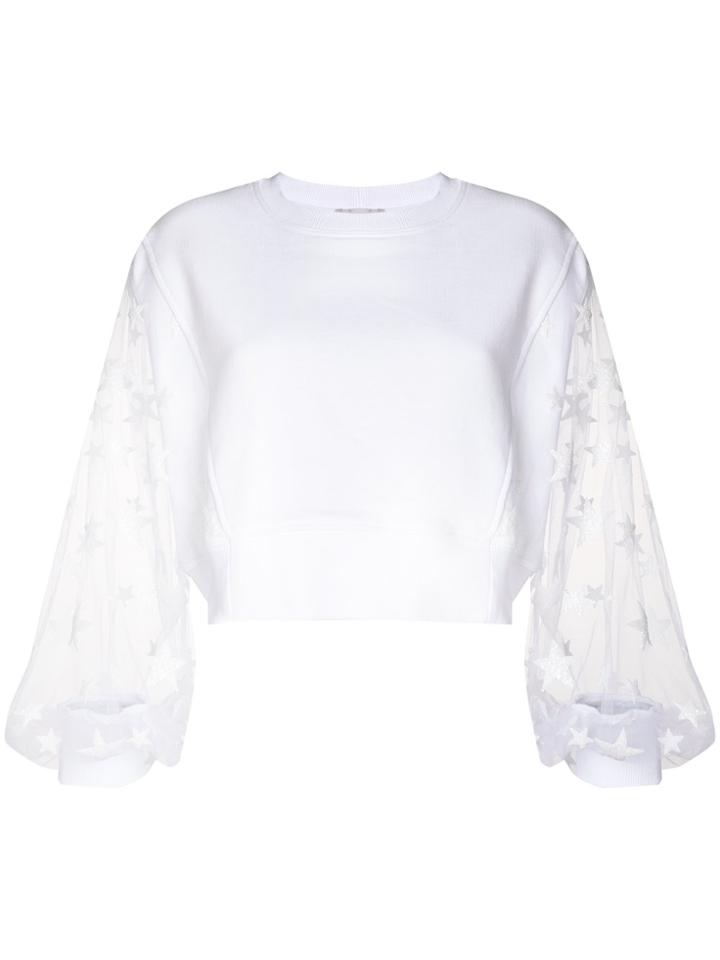 Constance C Tulle Sleeves Jumper - White