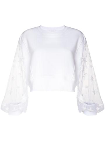 Constance C Tulle Sleeves Jumper - White