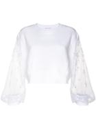 Constance C Tulle Sleeves Jumper - White