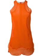 Stella Mccartney Sleeveless Mesh Dress, Women's, Size: 40, Yellow/orange, Cotton/polyester/polyamide