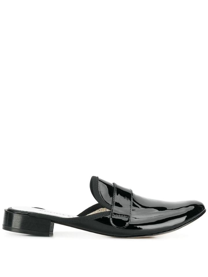 Repetto Patent Penny Loafer Mules - Black