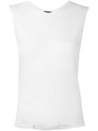 Ann Demeulemeester - Open Back Sheer Tank Top - Women - Modal/cashmere - 38, White, Modal/cashmere