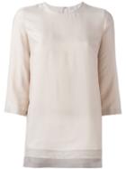 Brunello Cucinelli Long Length Blouse, Women's, Size: Small, Nude/neutrals, Silk