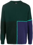Ps Paul Smith Panelled Colour-blocked Jumper - Green