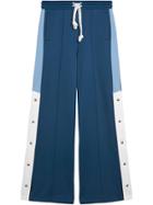 Burberry Panelled Wide-leg Drawcord Trousers - Blue