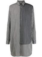 Comme Des Garçons Homme Plus Striped Print Panelled Shirt - Black