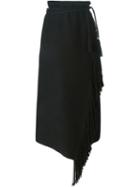 Lanvin Fringed Skirt, Women's, Size: 36, Black, Wool/polyamide/cotton/acrylic