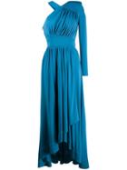 Givenchy Asymmetric Draped Evening Dress - Blue
