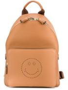 Anya Hindmarch Mini Smiley Backpack, Brown, Calf Leather