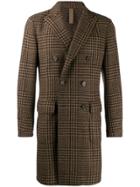 Eleventy Houndstooth Pattern Coat - Brown