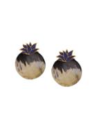 Silhouette Pineapple Earrings, Women's, Lavender