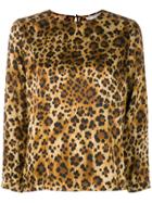 Yves Saint Laurent Vintage Leopard Longsleeved Blouse - Brown