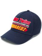 Dsquared2 Embroidered Denim Cap - Blue