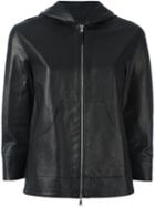 Eleventy Hooded Jacket, Women's, Size: 46, Black, Leather
