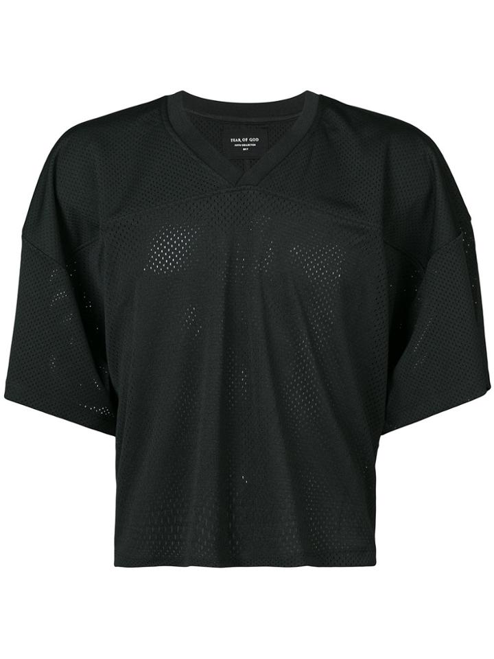 Fear Of God Cropped V-neck Manuel T-shirt - Black