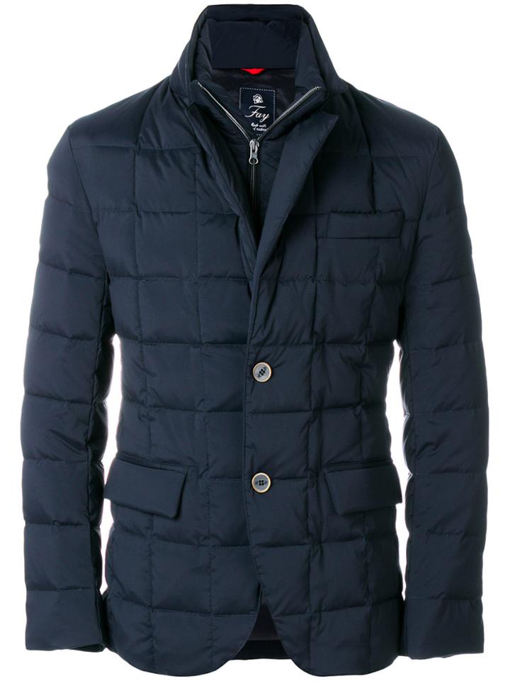 Fay Quilted Blazer - Blue