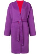 Pinko Mirco Belted Coat - Pink & Purple