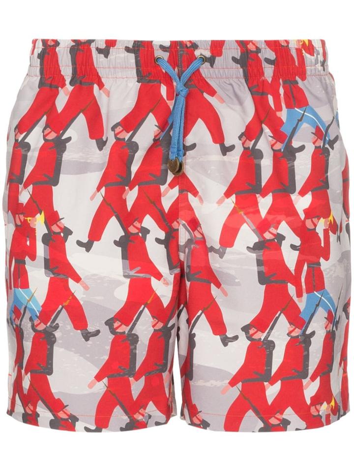 Timo Trunks Comrade Print Swim Shorts - Red