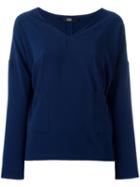 Steffen Schraut V-neck Blouse, Women's, Size: 34, Blue, Polyester