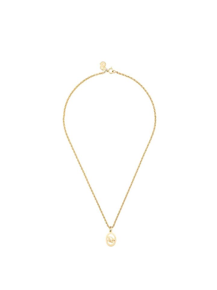 Christian Dior Pre-owned Logo Charm Necklace - Gold