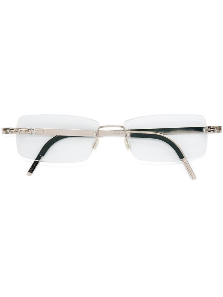 Lindberg 'precious' Glasses, Grey, Diamond/18kt White Gold