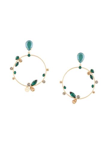 Melissa Kandiyoti Floral Detail Hoops - Gold