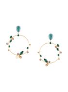 Melissa Kandiyoti Floral Detail Hoops - Gold