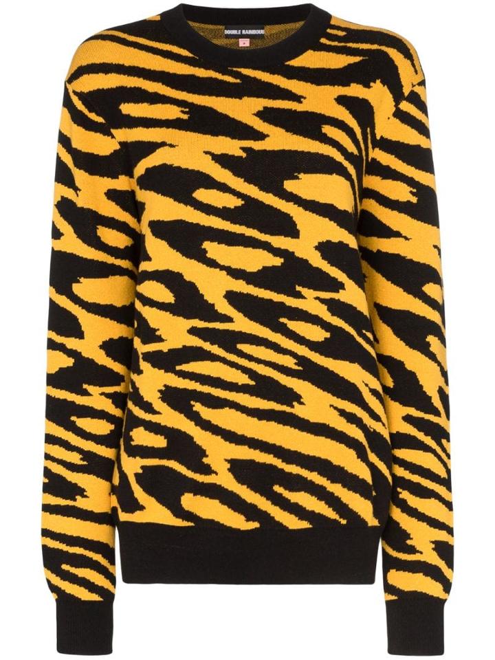 Double Rainbouu Animal Intarsia Jumper - Black