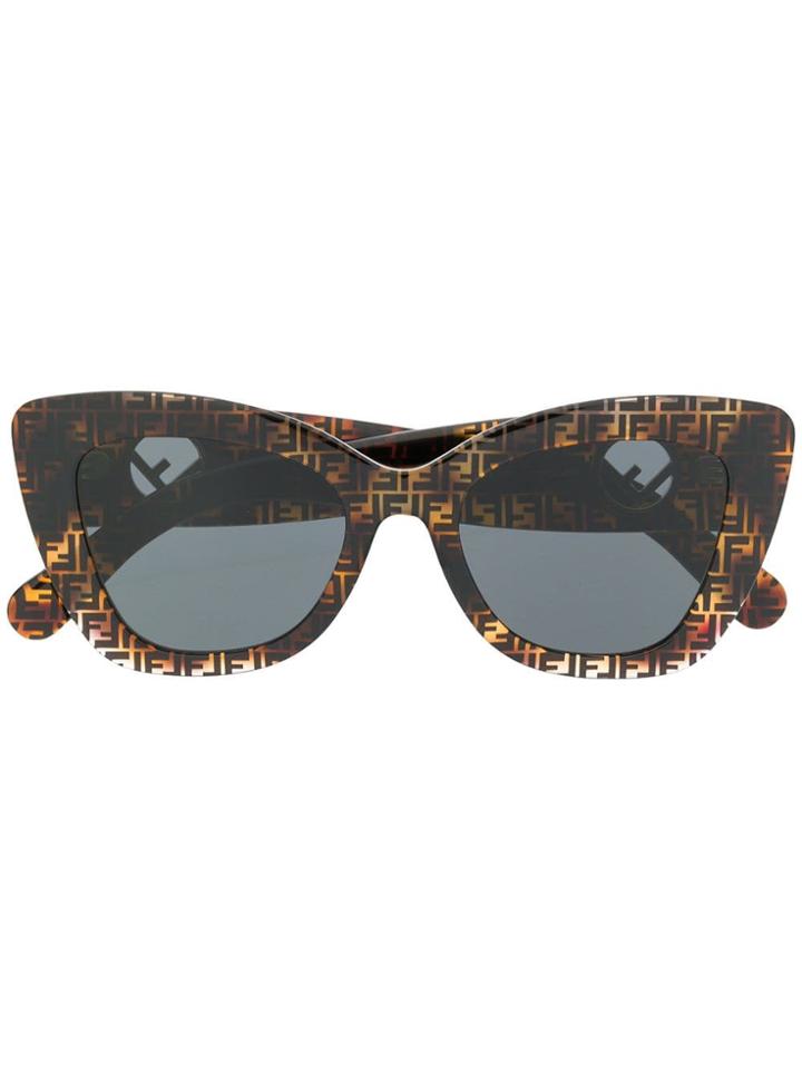 Fendi Eyewear Havana Ff Sunglasses - Brown