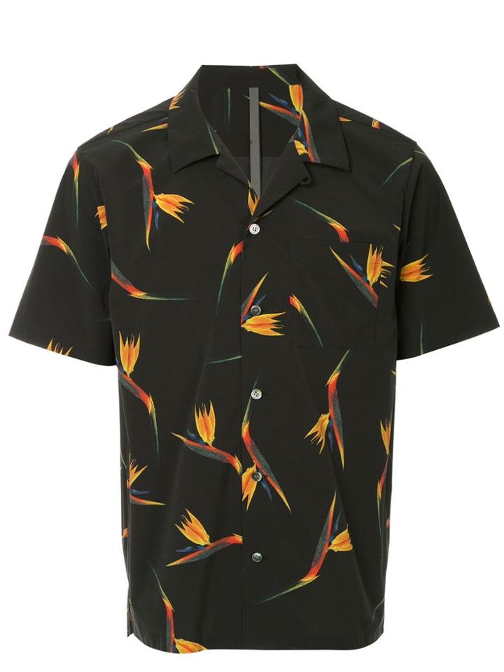 Kazuyuki Kumagai Floral Camp-collar Shirt - Black