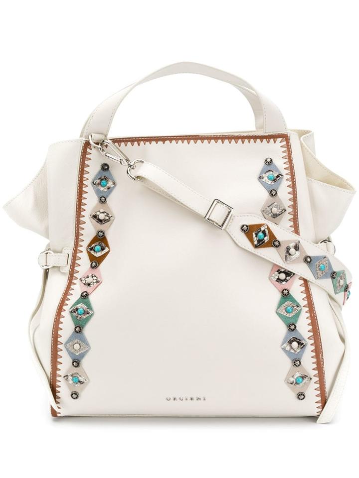 Orciani Embellished Tote - White