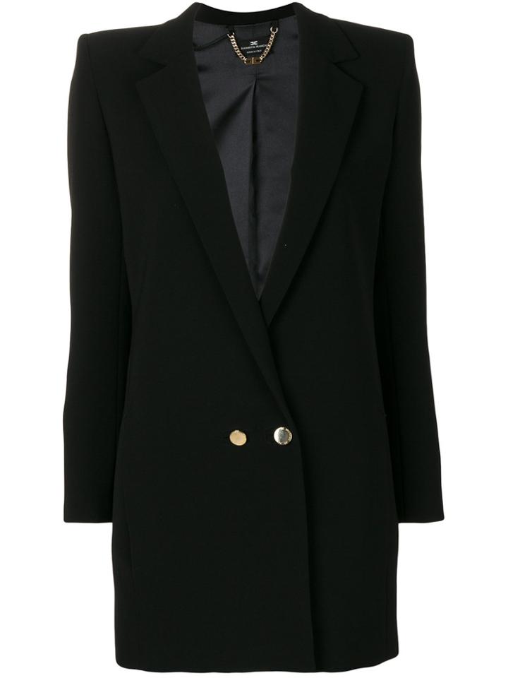 Elisabetta Franchi Metallic Button Blazer - Black