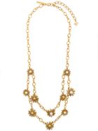 Oscar De La Renta Pearl Sun Star Necklace - Metallic